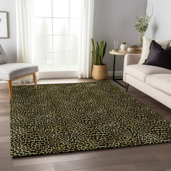 Addison Rugs Mayfield Washable Animal Skin Pattern Leopard Gilded Rectangle Rug, 8' x 10'