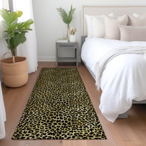 Addison Rugs Mayfield Washable Animal Skin Pattern Leopard Gilded Runner Rug, 2'3" x 7'6"