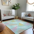 thumbnail image 1 of Addison Rugs Mayfield Washable Coastal Coral Aqua Rectangle Rug, 2'6" x 3'10", 1 of 6