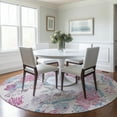 thumbnail image 1 of Addison Rugs Mayfield Washable Coastal Coral Raspberry Round Rug, 8' x 8', 1 of 5