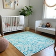 thumbnail image 1 of Addison Rugs Mayfield Washable Coastal Dotted Arches Aqua Rectangle Rug, 5' x 7'6", 1 of 6