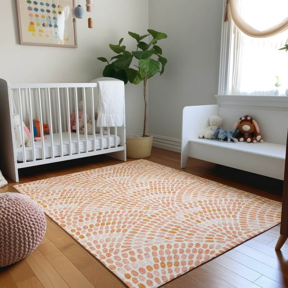 Addison Rugs Mayfield Washable Coastal Dotted Arches Peach Rectangle Rug, 2'6" x 3'10"