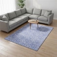 thumbnail image 1 of HomeRoots 646101 8 x 10 ft. Blue & Ivory Geometric Coastal Washable Machine Made Rectangle Area Rug with UV Protection, 1 of 6
