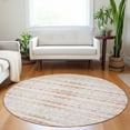 thumbnail image 1 of Addison Rugs Mayfield Washable Coastal Ribbons Peach Round Rug, 8' x 8', 1 of 5
