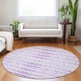 thumbnail image 1 of Addison Rugs Mayfield Washable Coastal Ribbons Purple Round Rug, 8' x 8', 1 of 5
