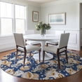 thumbnail image 1 of Addison Rugs Mayfield Washable Coastal Shells Blue Round Rug, 8' x 8', 1 of 5