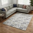thumbnail image 1 of HomeRoots 645778 8 x 10 ft. Light Gray & Charcoal Geometric Washable Machine Made Rectangle Area Rug with UV Protection, 1 of 5