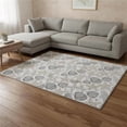 thumbnail image 1 of HomeRoots 645779 9 x 12 ft. Light Gray & Charcoal Geometric Washable Machine Made Rectangle Area Rug with UV Protection, 1 of 1