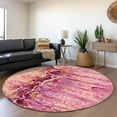 thumbnail image 1 of Addison Rugs Mayfield Washable Contemporary Abstract Berry Round Rug, 8' x 8', 1 of 5