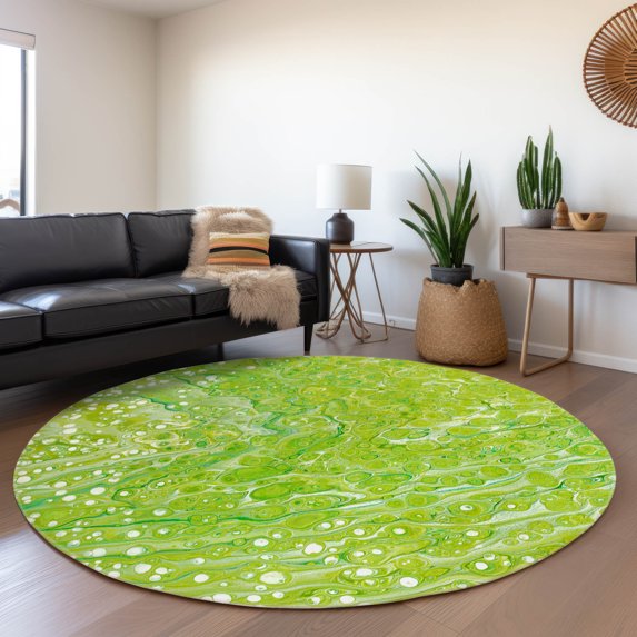 Addison Rugs Mayfield Washable Contemporary Abstract Clover Round Rug, 8' x 8'
