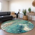 thumbnail image 1 of Addison Rugs Mayfield Washable Contemporary Abstract Seaglass Round Rug, 8' x 8', 1 of 5