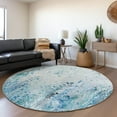 thumbnail image 1 of Addison Rugs Mayfield Washable Contemporary Abstract Shoreline Round Rug, 8' x 8', 1 of 5