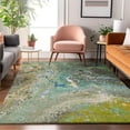 thumbnail image 1 of Addison Rugs Mayfield Washable Contemporary Abstract Teal Rectangle Rug, 9' x 12', 1 of 6