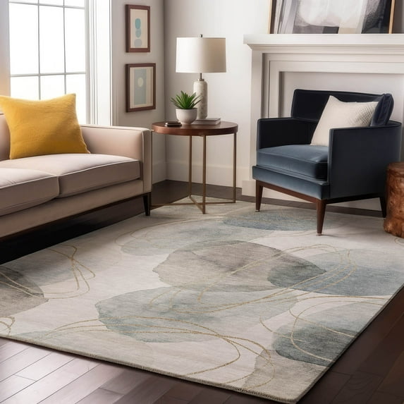 Addison Rugs Mayfield Washable Contemporary Organic Ivory Rectangle Rug, 5' x 7'6"