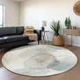 thumbnail image 1 of Addison Rugs Mayfield Washable Contemporary Organic Ivory Round Rug, 8' x 8', 1 of 5