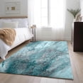 thumbnail image 1 of Addison Rugs Mayfield Washable Contemporary Watercolors Teal Rectangle Rug, 3' x 5', 1 of 6