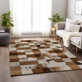 thumbnail image 1 of Addison Rugs Mayfield Washable Cowhide Boxes Brown Rectangle Rug, 9' x 12', 1 of 6
