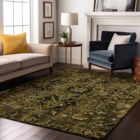 Addison Rugs Mayfield Washable Traditional Oriental Brown Rectangle Rug, 8' x 10'
