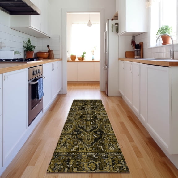 Addison Rugs Mayfield Washable Traditional Oriental Brown Runner Rug, 2'3" x 7'6"