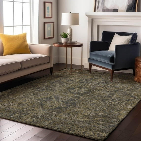 Addison Rugs Mayfield Washable Traditional Oriental Chocolate Rectangle Rug, 3' x 5'