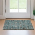 thumbnail image 1 of Addison Rugs Mayfield Washable Traditional Oriental Teal Rectangle Rug, 1'8" x 2'6", 1 of 5