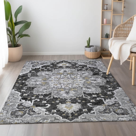 Addison Rugs Mayfield Washable Traditional Ornate Shadow Rectangle Rug, 2'6" x 3'10"