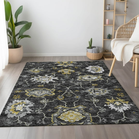 Addison Rugs Mayfield Washable Traditional Ornate Shadow Rectangle Rug, 2'6" x 3'10"