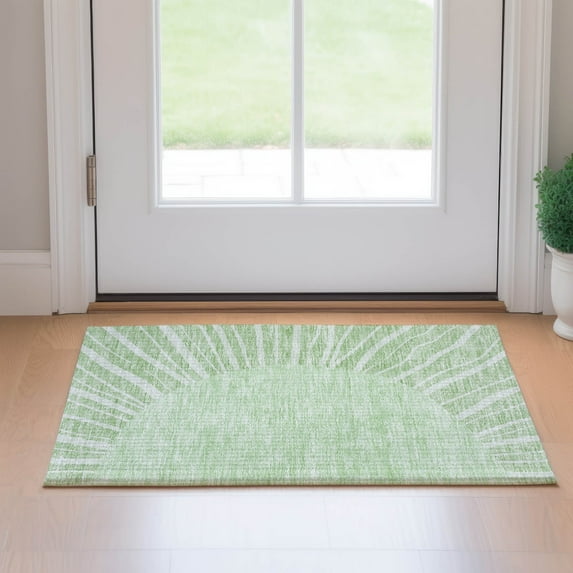Addison Rugs Mayfield Washable Transitional Abstract Aloe Rectangle Rug, 1'8" x 2'6"