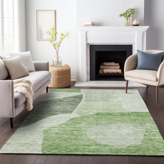 Addison Rugs Mayfield Washable Transitional Abstract Aloe Rectangle Rug, 8' x 10'