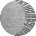 thumbnail image 1 of HomeRoots 655370 8 ft. Charcoal & Silver Abstract Transitional Washable Round Area Rug with UV Protection, 1 of 9