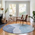 thumbnail image 1 of Addison Rugs Mayfield Washable Transitional Abstract Denim Round Rug, 8' x 8', 1 of 5
