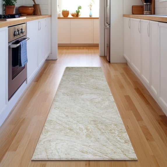 Addison Rugs Mayfield Washable Transitional Abstract Ivory Runner Rug, 2'3" x 7'6"