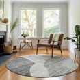 thumbnail image 1 of Addison Rugs Mayfield Washable Transitional Abstract Silver Round Rug, 8' x 8', 1 of 5