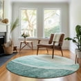 thumbnail image 1 of Addison Rugs Mayfield Washable Transitional Abstract Teal Round Rug, 8' x 8', 1 of 5
