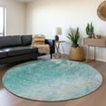thumbnail image 1 of Addison Rugs Mayfield Washable Transitional Abstract Teal Round Rug, 8' x 8', 1 of 5