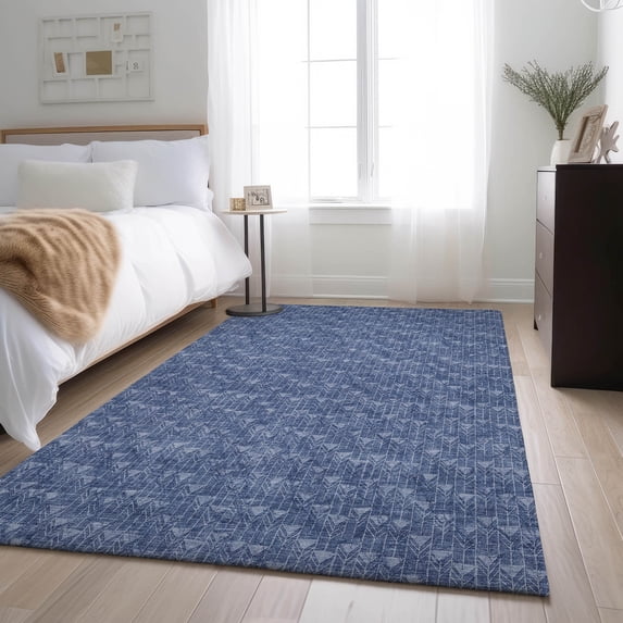 Addison Rugs Mayfield Washable Transitional Arrows Navy Rectangle Rug, 2'6" x 3'10"