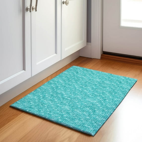 Addison Rugs Mayfield Washable Transitional Arrows Teal Rectangle Rug, 1'8" x 2'6"