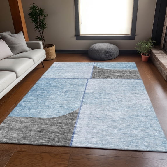 Addison Rugs Mayfield Washable Transitional Art Deco Sky Rectangle Rug, 10' x 14'