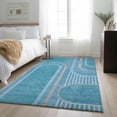 thumbnail image 1 of Addison Rugs Mayfield Washable Transitional Art Deco Teal Rectangle Rug, 5' x 7'6", 1 of 6