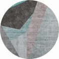thumbnail image 1 of Addison Rugs Mayfield Washable Transitional Art Deco Teal Round Rug, 8' x 8', 1 of 5
