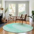 thumbnail image 1 of Addison Rugs Mayfield Washable Transitional Art Deco Teal Round Rug, 8' x 8', 1 of 5