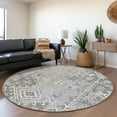 thumbnail image 1 of Addison Rugs Mayfield Washable Transitional Aztec Ash Round Rug, 8' x 8', 1 of 5