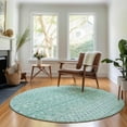 thumbnail image 1 of Addison Rugs Mayfield Washable Transitional Boho Aqua Round Rug, 8' x 8', 1 of 5