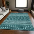 thumbnail image 1 of Addison Rugs Mayfield Washable Transitional Boho Teal Rectangle Rug, 8' x 10', 1 of 6