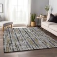 thumbnail image 1 of Addison Rugs Mayfield Washable Transitional Broken Bars Silver Rectangle Rug, 2'6" x 3'10", 1 of 5