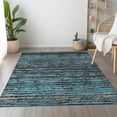 thumbnail image 1 of Addison Rugs Mayfield Washable Transitional Broken Stripes Peacock Rectangle Rug, 2'6" x 3'10", 1 of 6