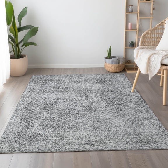 Addison Rugs Mayfield Washable Transitional Chain Links, Geo Ash Rectangle Rug, 8' x 10'