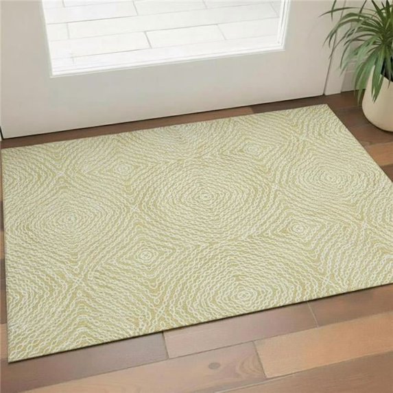 Addison Rugs Mayfield Washable Transitional Chain Links, Geo Gilded Rectangle Rug, 3' x 5'