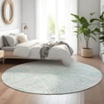 thumbnail image 1 of Addison Rugs Mayfield Washable Transitional Diamond Aqua Round Rug, 8' x 8', 1 of 5