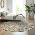 thumbnail image 1 of Addison Rugs Mayfield Washable Transitional Diamond Beige Round Rug, 8' x 8', 1 of 5